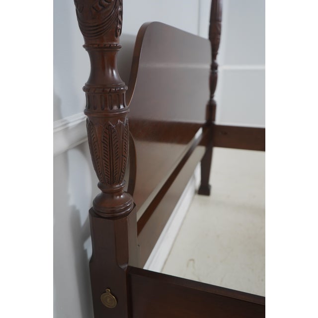 Drexel Drexel Queen Size Mahogany Poster Bed 18th Century Collection For Sale - Image 4 of 17