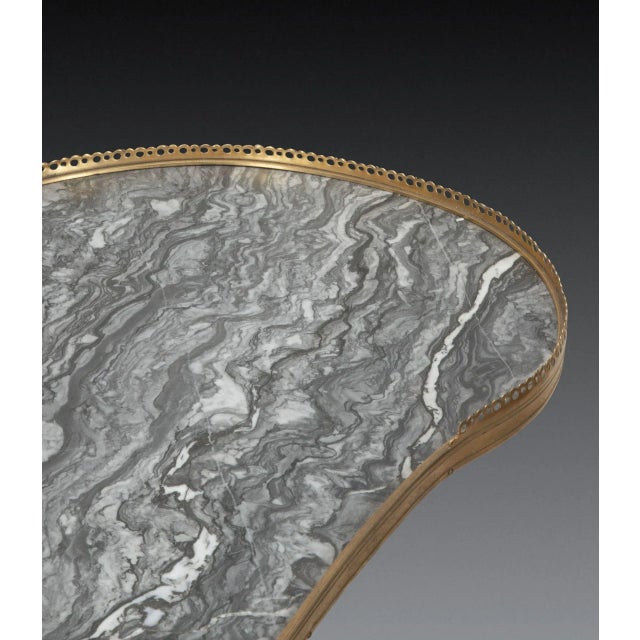Black Kidney-Shaped Table with Marble Top, 1890s For Sale - Image 8 of 14