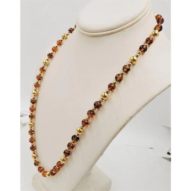 1980s Vintage 1980s Napier Faux-Tiger's Eye Beaded Necklace For Sale - Image 5 of 8