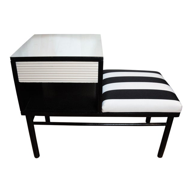 1950s French Raymond Loewy for Mengel Ebonized Telephone Stand For Sale
