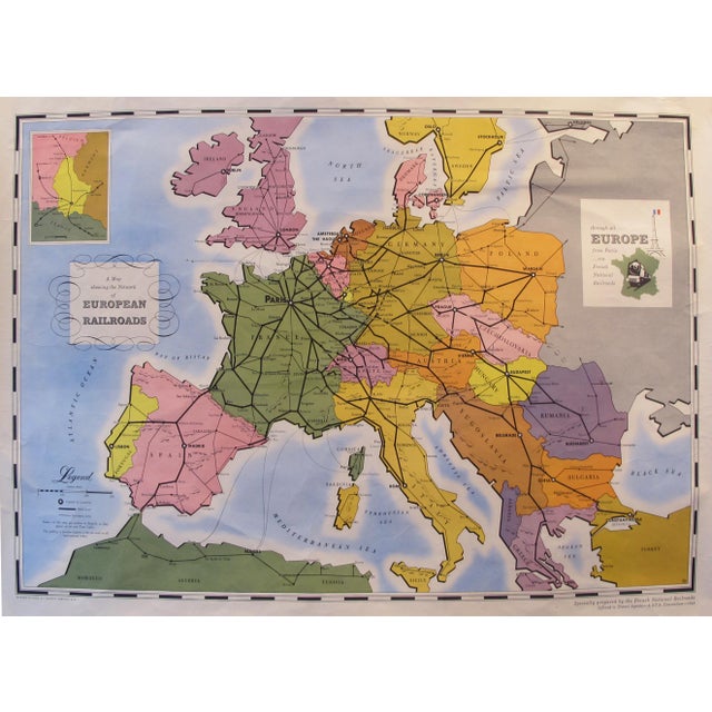 Prepared for the French National Railroads (but printed in the United States), this lithographic travel poster was printed...