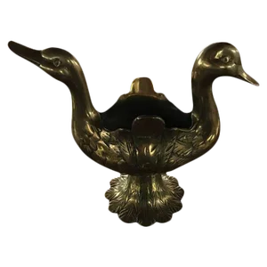 Mid-Century Brass Double Sided Swan Candy Dish