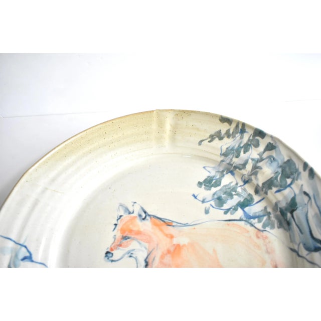 Early 21st Century Studio Pottery Extra-Large Woodland Plate With Fox For Sale - Image 4 of 8