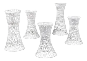 Set of 5 Russell Woodard Spun Fiberglass White Plant Stand Garden Planters