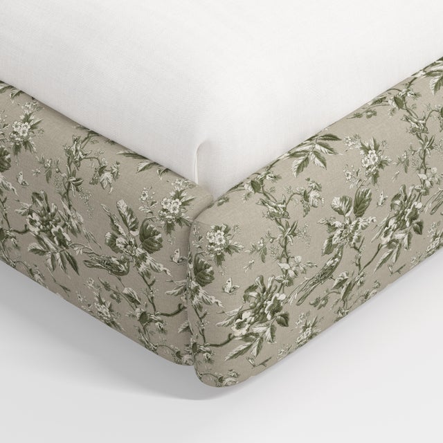 Stoffer Home x Cloth & Company Marisa Platform Bed in Michigan Bird Toile Sand - California King For Sale In Chicago - Image 6 of 7