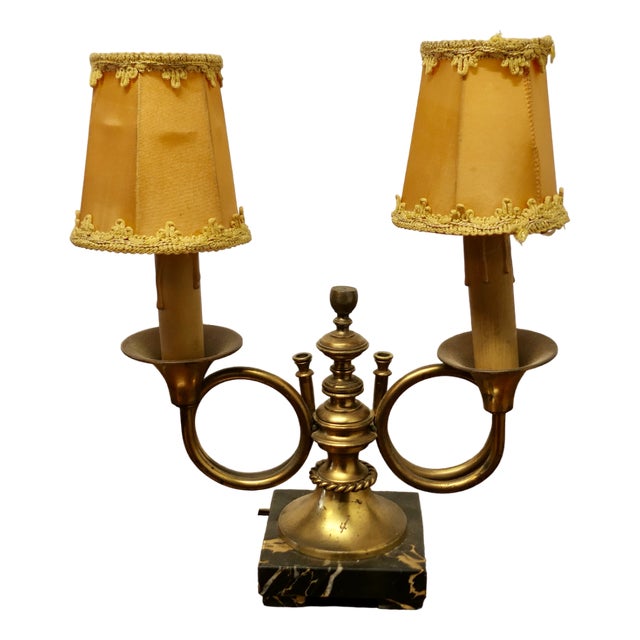 French Art Deco Twin Table Lamp, 1930s For Sale