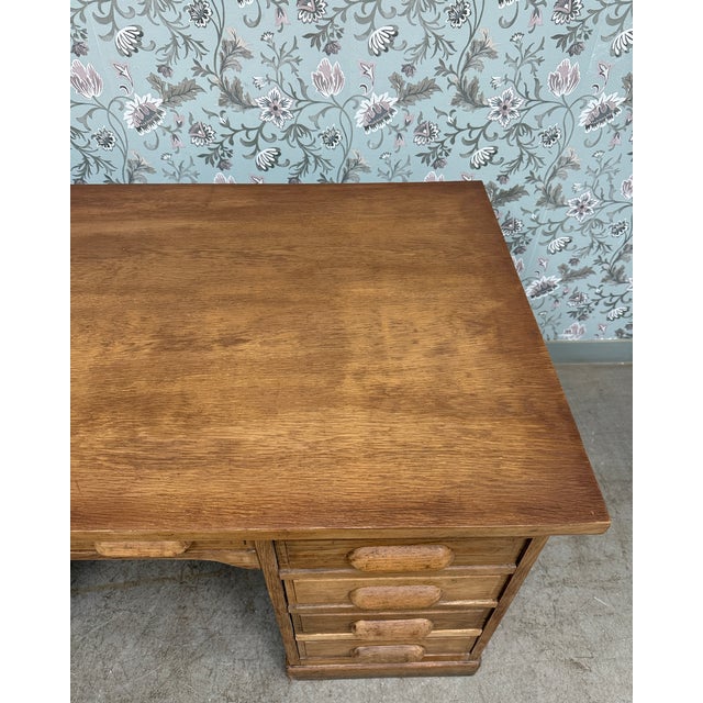 Vintage Oak Ministers Desk, 1930s For Sale - Image 10 of 15