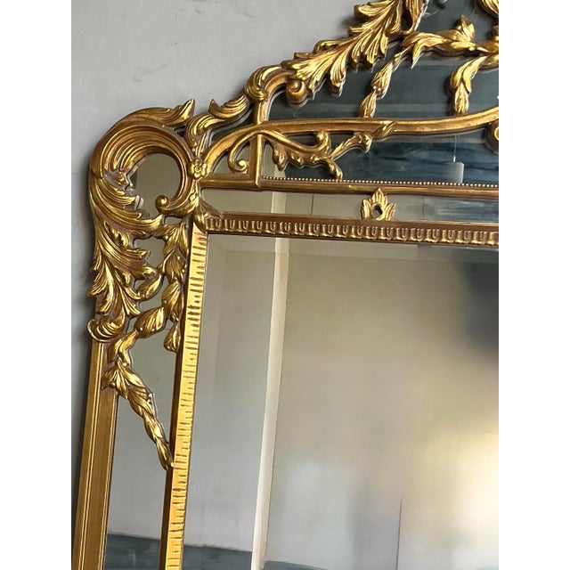 Vintage Regency Monumental Gilt Floor Mirror For Sale - Image 4 of 6