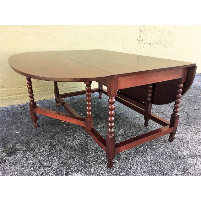 Brown American Sheraton Cherry Acanthus Carved Drop-Leaf Table, Circa 1820 For Sale - Image 8 of 12