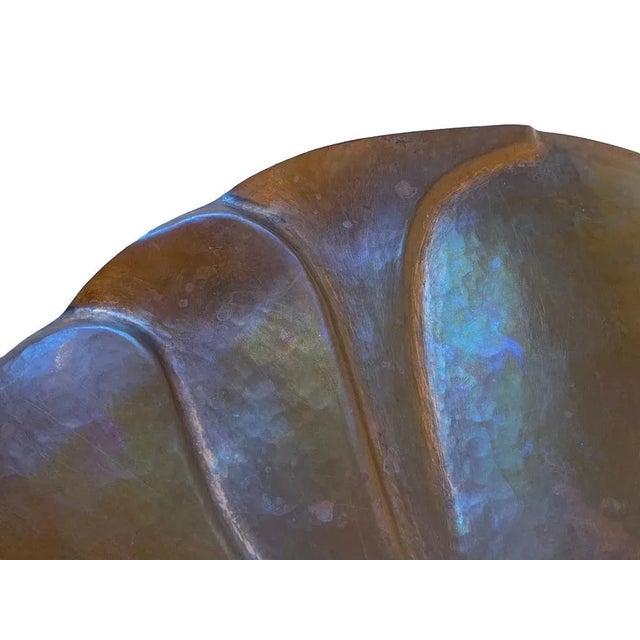 Copper 1940s Harry St. John Dixon Hammered Sculptured Copper Bowl For Sale - Image 8 of 13
