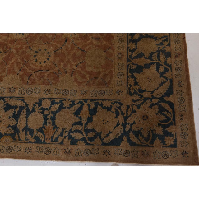 Authentic Indian Botanic Handmade Wool Carpet For Sale In New York - Image 6 of 9