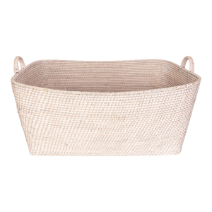 Artifacts Saboga Home Everything Basket with Hoop Handles in White Wash - 31"