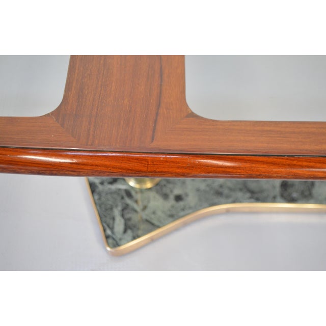 Italian Dining Table in Teak and Marble, 1960s For Sale - Image 12 of 13