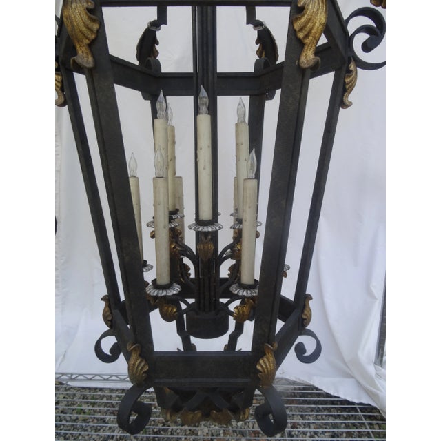 Massive Paul Ferrante Style French Iron Lantern For Sale - Image 11 of 11