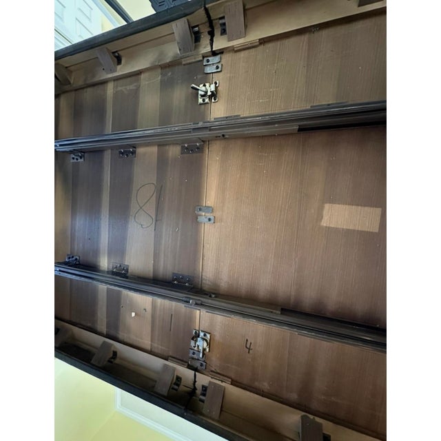 Century Chin Hua Dining Set R Sobota – 8 Chairs + 2 Leaves – Burl Wood – Excellent For Sale - Image 14 of 17