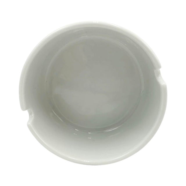 White Vintage Eden Roc Cap d'Antibes Porcelain Ashtray Gold White France For Sale - Image 8 of 10