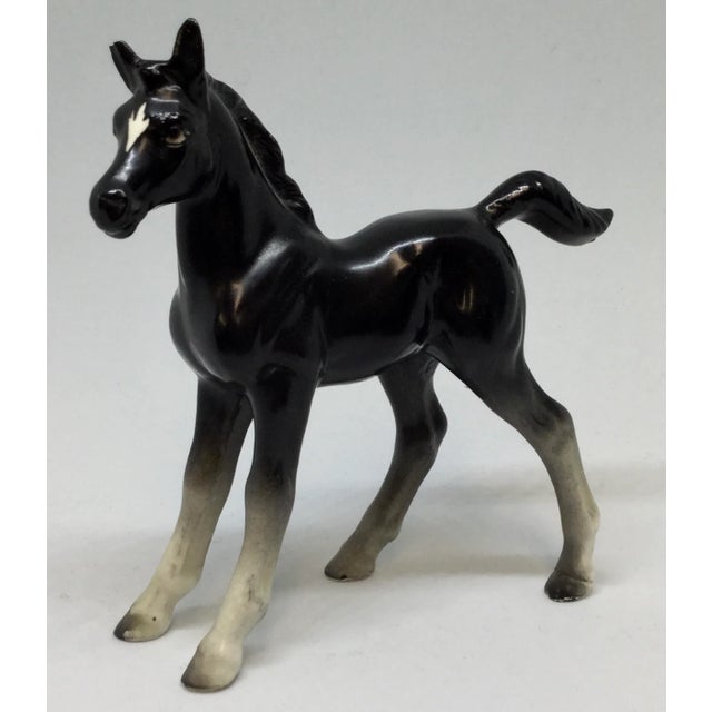 Black Mid Century Bone China Colt Horse Figurine For Sale - Image 8 of 8