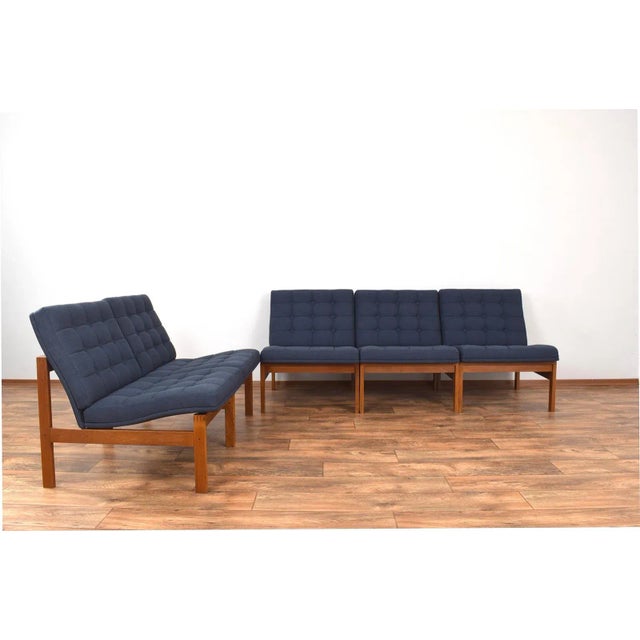 Mid-Century Modern Moduline Modular Sofas in Teak by Ole Gjerløv-Knudsen & Torben Lind for France & Søn, 1960s, Set of 6 For Sale - Image 16 of 16