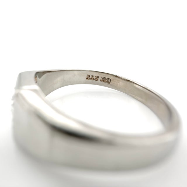 Art Deco 14k White Gold Old European Cut Diamond Ring, Size 7.75 For Sale - Image 9 of 14