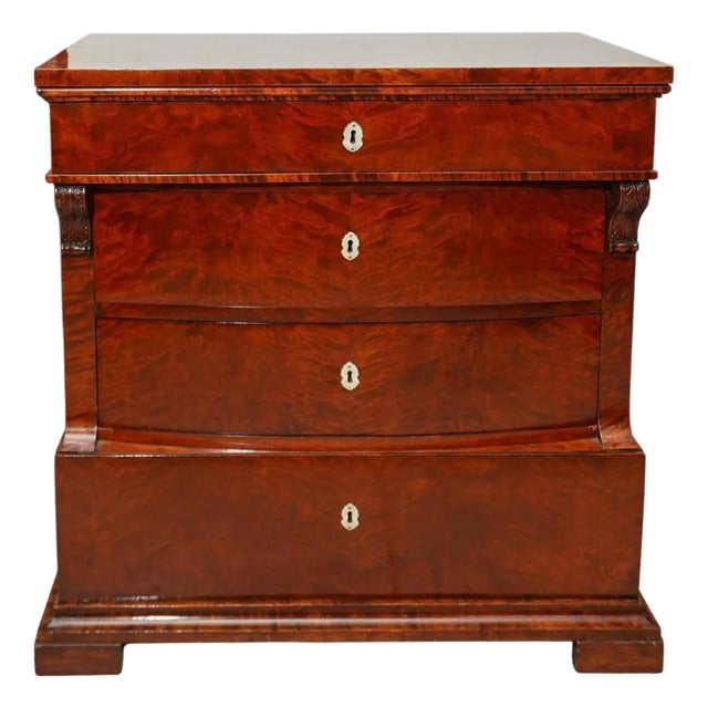 Late 19th Century Biedermeier Chest of Drawers Walnut and Mother-of-Pearl For Sale