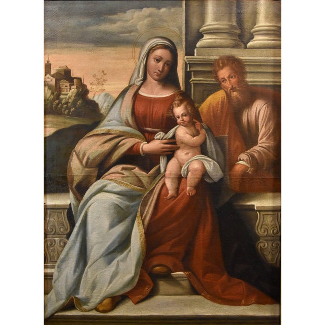 Benvenuto Tisi / Il Garofalo, Holy Family, 1500s-1600s, Oil on Canvas For Sale - Image 16 of 16