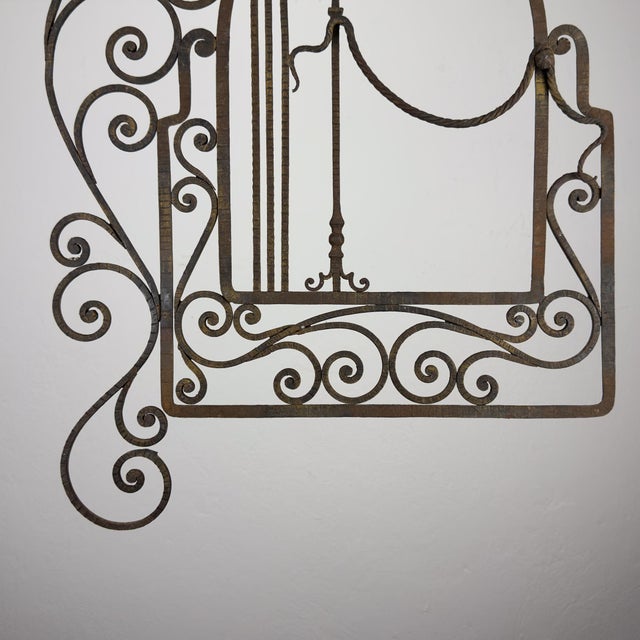 Antique Decorative Wrought Iron Wall Panel, Italy, 1920s For Sale - Image 16 of 18