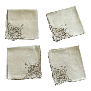 Vintage Linen Cocktail Napkins