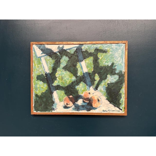 Sune Alehammar, Peaches on Chair, 1960s, Oil Painting on Canvas, Framed For Sale - Image 16 of 18