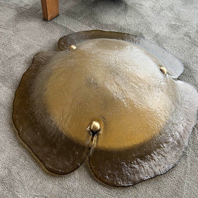 Glass Organic Form Amber Glass Ceiling Light, 1970s For Sale - Image 7 of 8