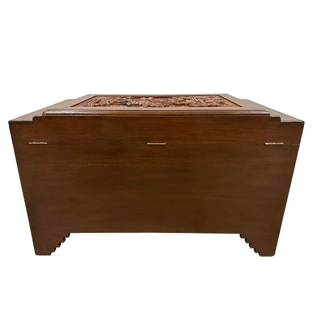 Early 20th Century Chinese Carved Dragon Camphor Wood Hope Chest For Sale - Image 11 of 11