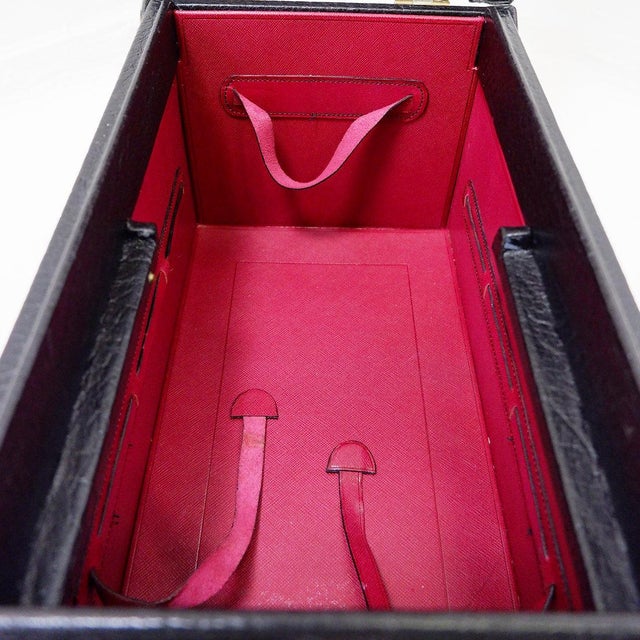 Vintage Black Leather Beauty Case by Pascal Morabito, 1980s For Sale - Image 10 of 15