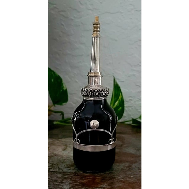 Recycled Vintage Moroccan Perfume Bottle / Black For Sale - Image 10 of 10