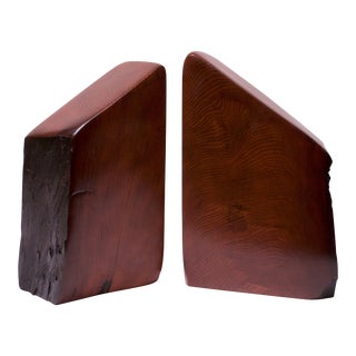 Midcentury American Modern Live Edge Trapezoidal Douglas Fir Bookends - A Pair For Sale