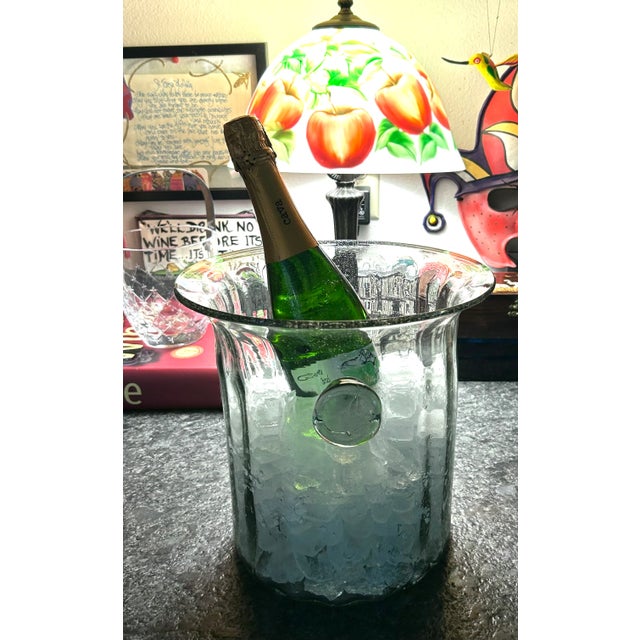 Vintage Art Deco Glass Champagne and Wine Chiller For Sale - Image 4 of 5