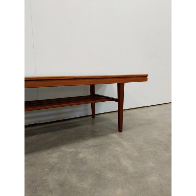 Vintage Mid Century Modern Teak Coffee Table For Sale - Image 4 of 6