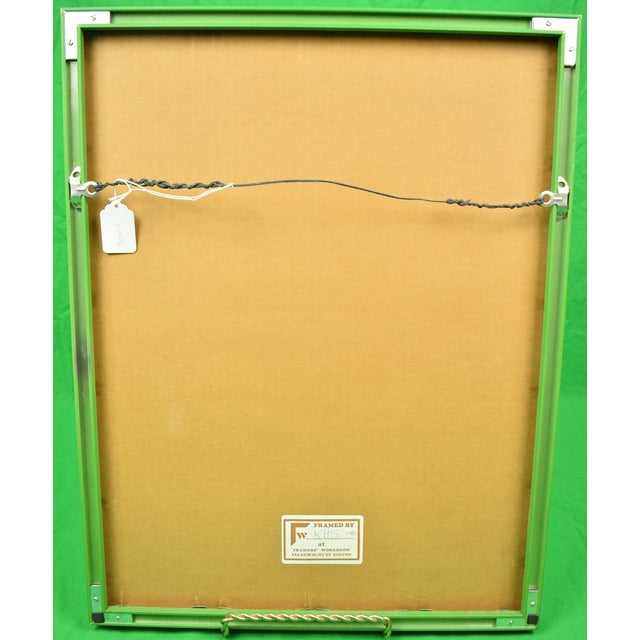 Cover Sz: 14 1/4"H x 10"W Frame Sz: 21"H x 16 1/4"W In a Custom Green c10/80 Metal Frame