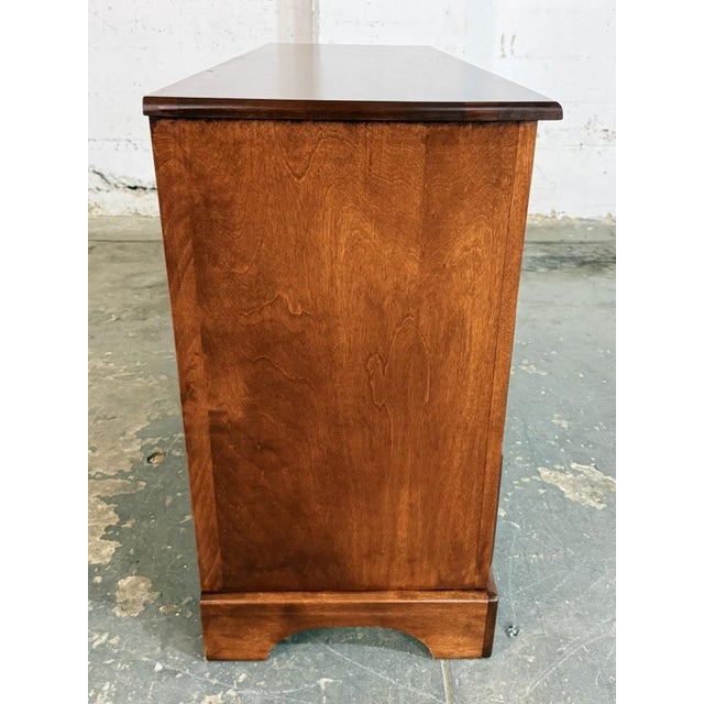 Late 20th Century Cherry Six-Drawer Dresser With Arched Mirror For Sale - Image 10 of 13