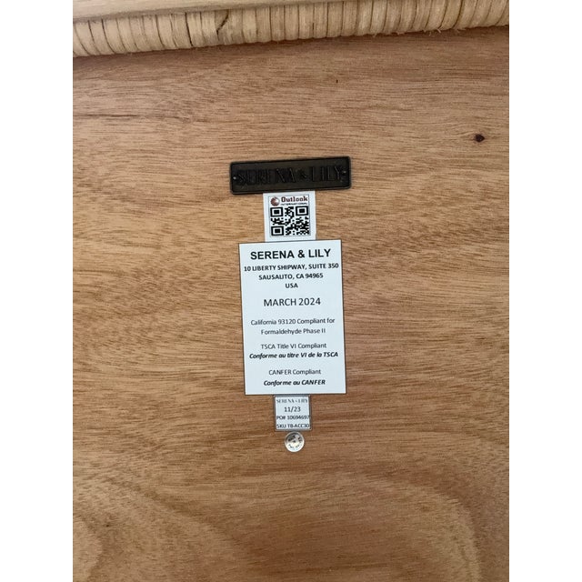 Serena & Lily South Seas Rattan Bar Cart, Natural For Sale - Image 11 of 12