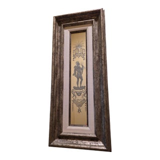 Etched Italian Mirror Panel For Sale