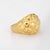 Mid-Century Modern Vintage Sculptural Wide Band Ring Sz 6 18k Gold Textured Dome Geometric Jewelry For Sale - Image 3 of 7