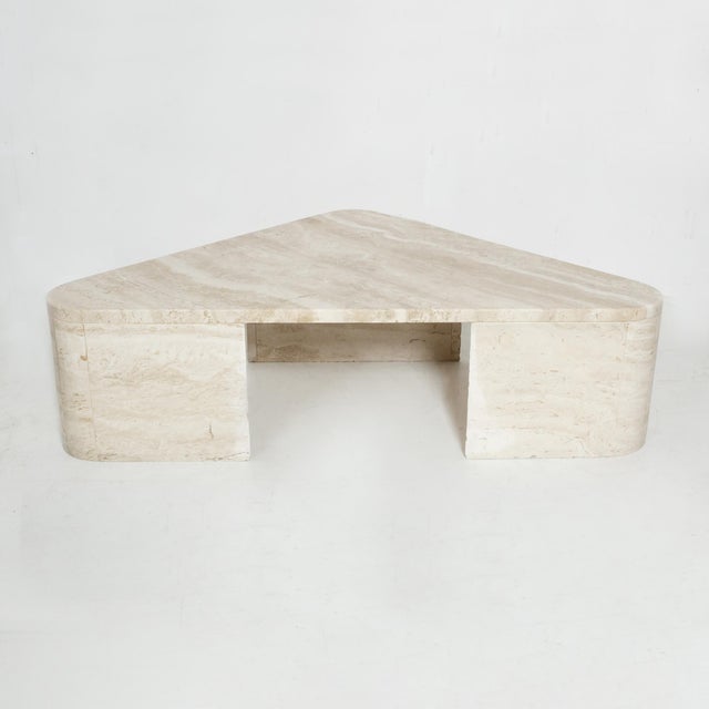 Stone Triangular Travertine Table, 1970s For Sale - Image 7 of 18
