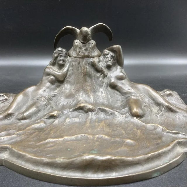 Art Nouveau Ink Stand by Carl Hjalmar Norrström for Otto Meyers Konstgjuteri, 1890s For Sale - Image 6 of 12