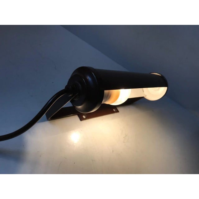 Metal Brown Danish Tubular Wall Sconce from Lyfa, 1930s For Sale - Image 7 of 12