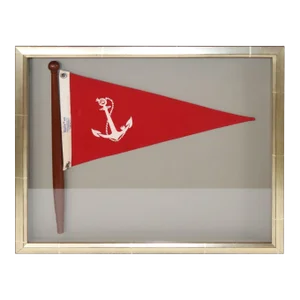Framed Nautical Bow Pennant with Anchor