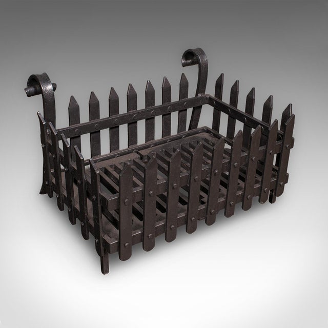 Antique Fireplace Hearth Set, English, Cast Iron, Fire Back, Grate, Victorian For Sale - Image 10 of 12