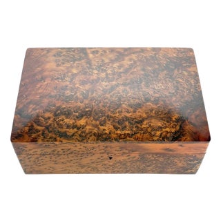 Large 20th Century Brown Burl Wood Box, France For Sale