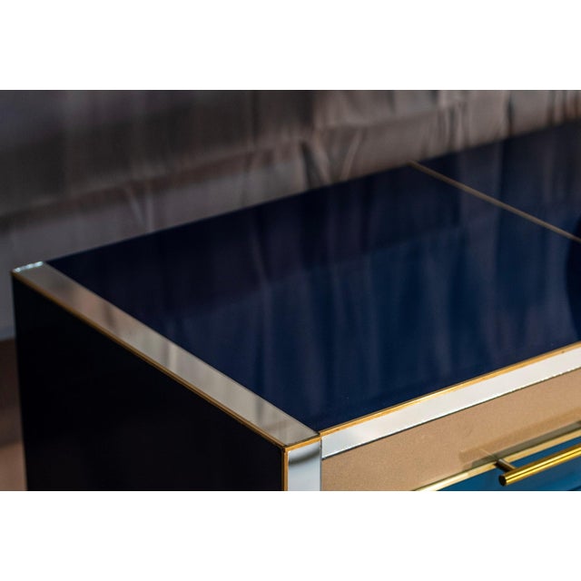 Wood Chest of Drawers in Sapphire Blue Glass from Justfurnituress SRL For Sale - Image 7 of 10
