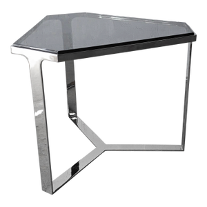 Donghia Kravet Forma Table in Polished Chrome and Smoked Glass - 6 Available