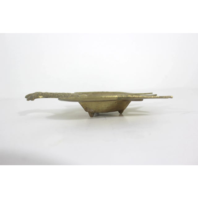 Mid 20th Century Vintage Brass Bird Eagle Ashtray For Sale - Image 5 of 7