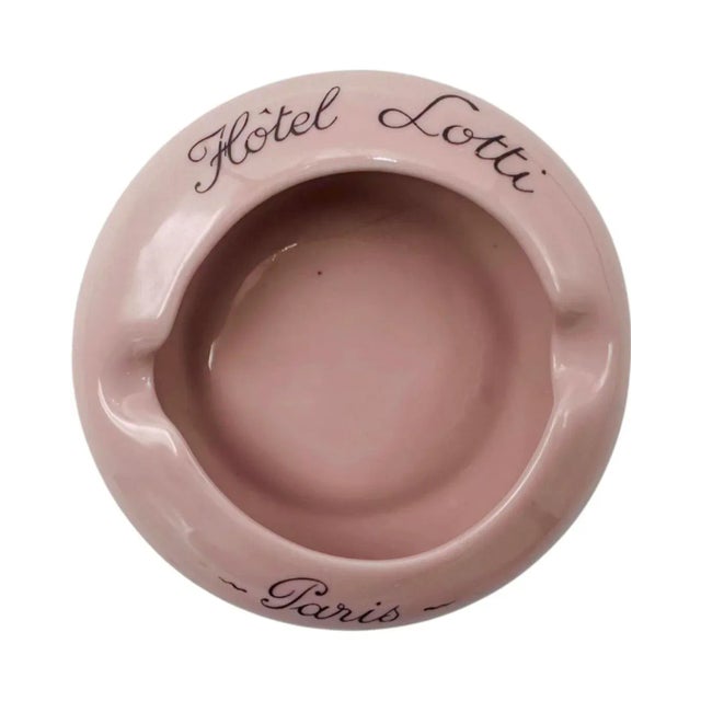 Vintage Hotel Lotti Paris France Pink Ceramic Ashtray Catchall Dish For Sale In Washington DC - Image 6 of 12